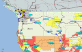 NW USA, SW BC Canada. PMapServer7 in UI-View32. Map by Precision Mapping 7 from UnderTow Software.