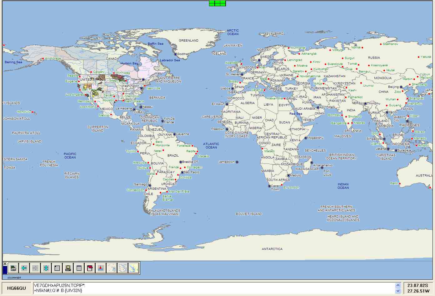 PMapServer7 beta running in UI-View32 - Map of the World. Click picture to go back.